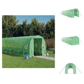 Szklarnie ogrodowe - vidaXL Szklarnia z ramą stalową zielona 24 m² 12x2x2 m - Szklarnie - miniaturka - grafika 1