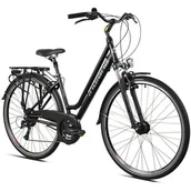 Rowery - Rower trekkingowy INDIANA X-Road 3.0 D17 28 cali damski Czarno-fioletowy - miniaturka - grafika 1