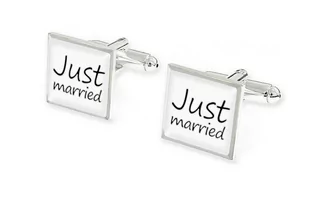 Mankietowe Spinki Just Married Dla Młodego - Spinki do mankietów i krawatów - miniaturka - grafika 1