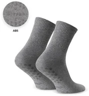 Skarpetki damskie - Skarpety bawełniane antypoślizgowe art. 088 AU001 melanż szare - miniaturka - grafika 1