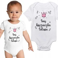 Body dla niemowląt - Body Dziecięcie Białe KSIĘŻNICZKA TATY IMIĘ Wz -56 - miniaturka - grafika 1
