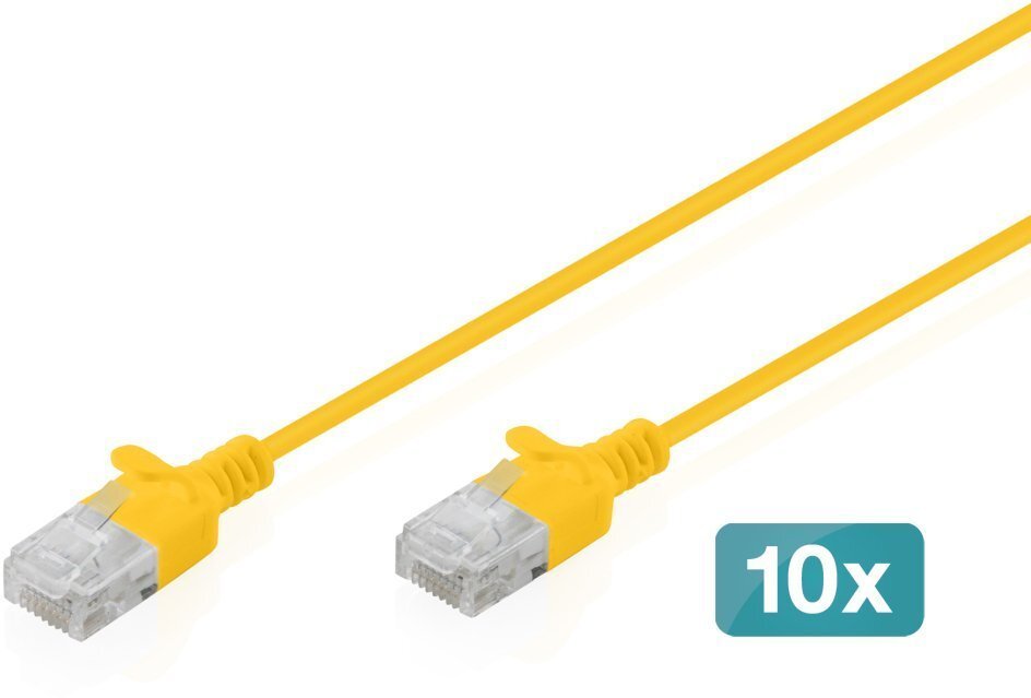 Digitus Patchcord Slim Cat.6 U/UTP LSZH 0.3m żółty 10 szt. DK-1618-003S-Y-10