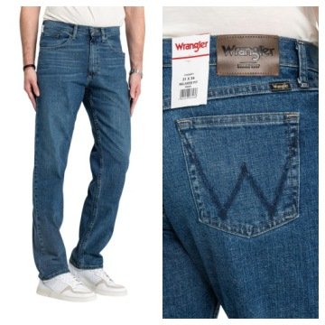 Spodnie Jeansowe Męskie Wrangler Relaxed Fit Niebieski Proste Dżins W34 L32