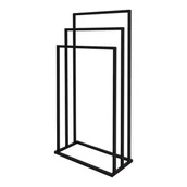 Wieszaki łazienkowe - Stojak na ręcznik 3-ramienny czarny - miniaturka - grafika 1