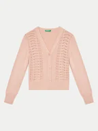 Swetry dla chłopców - United Colors Of Benetton Kardigan 1370C601Q Różowy Regular Fit - miniaturka - grafika 1