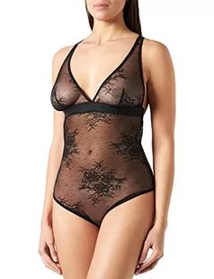 KARL LAGERFELD Kobiety Koronkowe Body Typu Bokserka, Czarny, M - Body - miniaturka - grafika 1