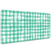 Podkładki na biurko - Mata na biurko Geometryczna zielona krata 100x50 cm - miniaturka - grafika 1