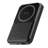 Powerbanki - Forever power bank bezprzewodowy MATB-100 PD QC 22.5W 10000 mAh czarny magnetyczny - miniaturka - grafika 1