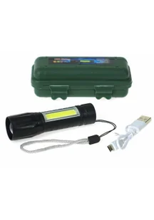 Latarka metalowa z ładowarką USB zmiennoogniskowa - Sport i wypoczynek - miniaturka - grafika 1