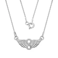 Naszyjniki - MYNESS Naszyjnik ze skrzydłami i nieskończonością, rozmiar 43 cm - miniaturka - grafika 1