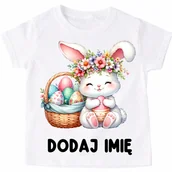 Koszulki dla dziewczynek - Personalizowana koszulka z zajączkiem na Wielkanoc - zajączek700 - miniaturka - grafika 1