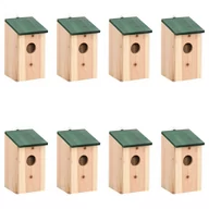 Klatki i wyposażenie dla ptaków - vidaXL Domki dla ptaków, 8 szt., drewniane, 14 x 15 x 22 cm - miniaturka - grafika 1