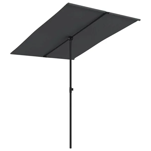 Płaski parasol ogrodowy 200x150x(120-215) cm, czarny