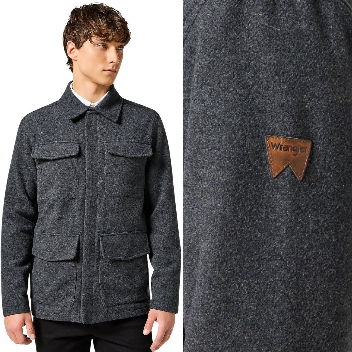 Wrangler Transitonal Jacket Przejściowa Wiosenna Szara Kurtka Męska S