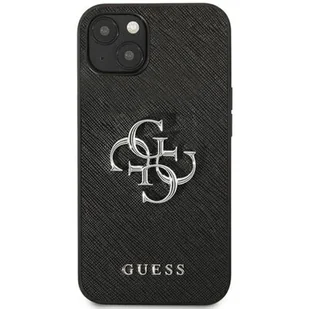Guess Etui Saffiano do Apple iPhone 13 Czarny | GUHCP13MSA4GSBK - Etui i futerały do telefonów - miniaturka - grafika 1