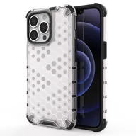 Etui i futerały do telefonów - Honeycomb etui pancerny pokrowiec z żelową ramką iPhone 13 Pro przezroczysty - miniaturka - grafika 1