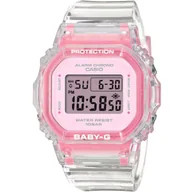 Zegarki dla dzieci - Casio Baby-G zegarek różowy przeźroczysty prostokątny BGD-565SJ-7ER - miniaturka - grafika 1
