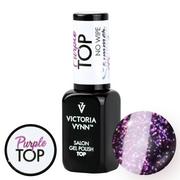 Lakiery hybrydowe - Victoria Vynn Gel Polish Top No Wipe Shimmer PURPLE 8 ml 330783 - miniaturka - grafika 1