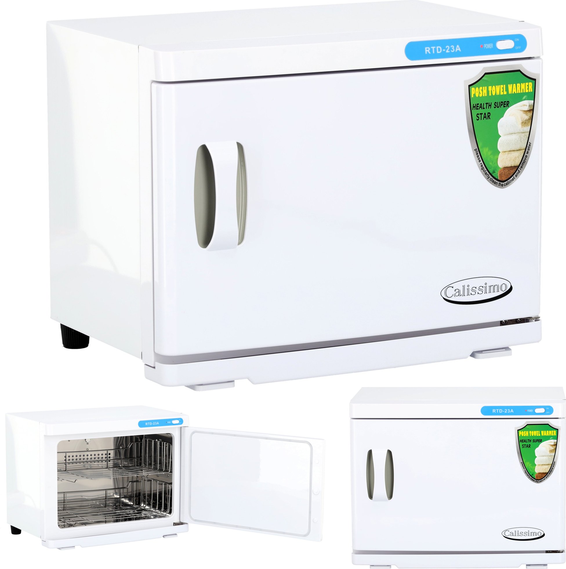 Podgrzewacz ręczników 23L 230A sterylizator UV typ C z drzwiczkami dezynfekcja salon kosmetyczny fryzjerski barberski masaż SPA