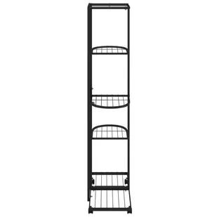 Lumarko Kwietnik z 5 półkami i kółkami, 44x23x100 cm, czarny, żelazny - Kwietniki - miniaturka - grafika 5