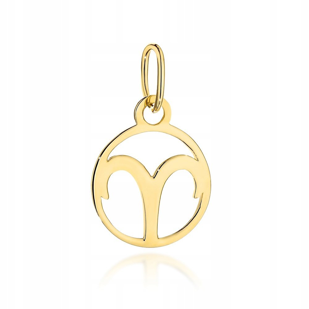 Złota przywieszka 333 znak zodiaku BARAN gładka celebrytka RING kółko 0.62g