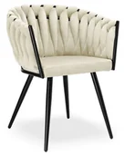 Krzesła - Welurowe plecione krzesło w stylu glamour W9-D95 - miniaturka - grafika 1