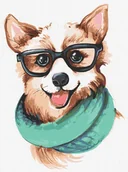Malowanie po numerach - Malowanie po numerach - Stylowe corgi 30x40cm - Ideyka - miniaturka - grafika 1