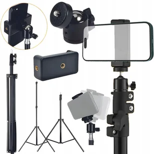 Statyw Tripod Uchwyt Na Aparat Telefon Stabilny Wysoki I Uniweralsny 210 Cm - Statywy fotograficzne - miniaturka - grafika 1