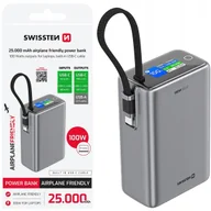 Powerbanki - Swissten Power Bank 25000 mAh 96.25Wh 100W with Built-in USB-C Cable - miniaturka - grafika 1