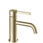 Baterie umywalkowe - Rea Bateria Umywalkowa Foster Złoty Szczotkowany Niska - miniaturka - grafika 1