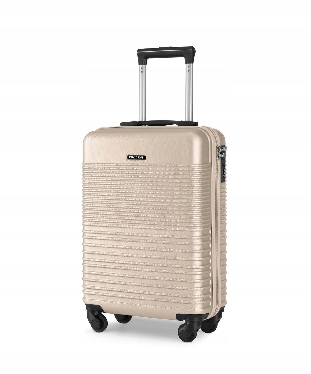 Walizka Kabinowa Podróżna Na Kółkach Twarda PUCCINI Beżowa ABS028C-6A
