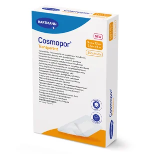 Cosmopor Transparent, przezroczysty opatrunek foliowy z warstwą chłonną, sterylny, 9 x 15 cm, 25 sztuk - Apteczki i materiały opatrunkowe - miniaturka - grafika 1