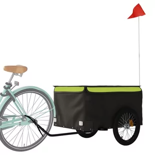 Przyczepka rowerowa, czarno-zielony, 45 kg, żelazo  Lumarko! - Przyczepki rowerowe - miniaturka - grafika 4
