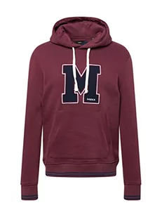 Mexx Męska bluza z kapturem z nadrukiem chest Artwork, ciemnoczerwona, L - Bluzy męskie - miniaturka - grafika 1