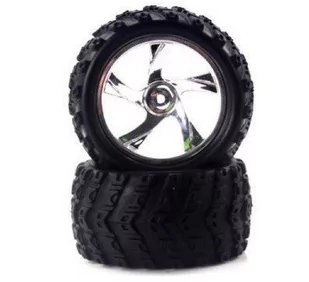 Himoto Opona I Chromowana Felga Monster Truck 23626B+28662 2 Sztuki HI/28663V - Akcesoria i części modelarskie - miniaturka - grafika 1