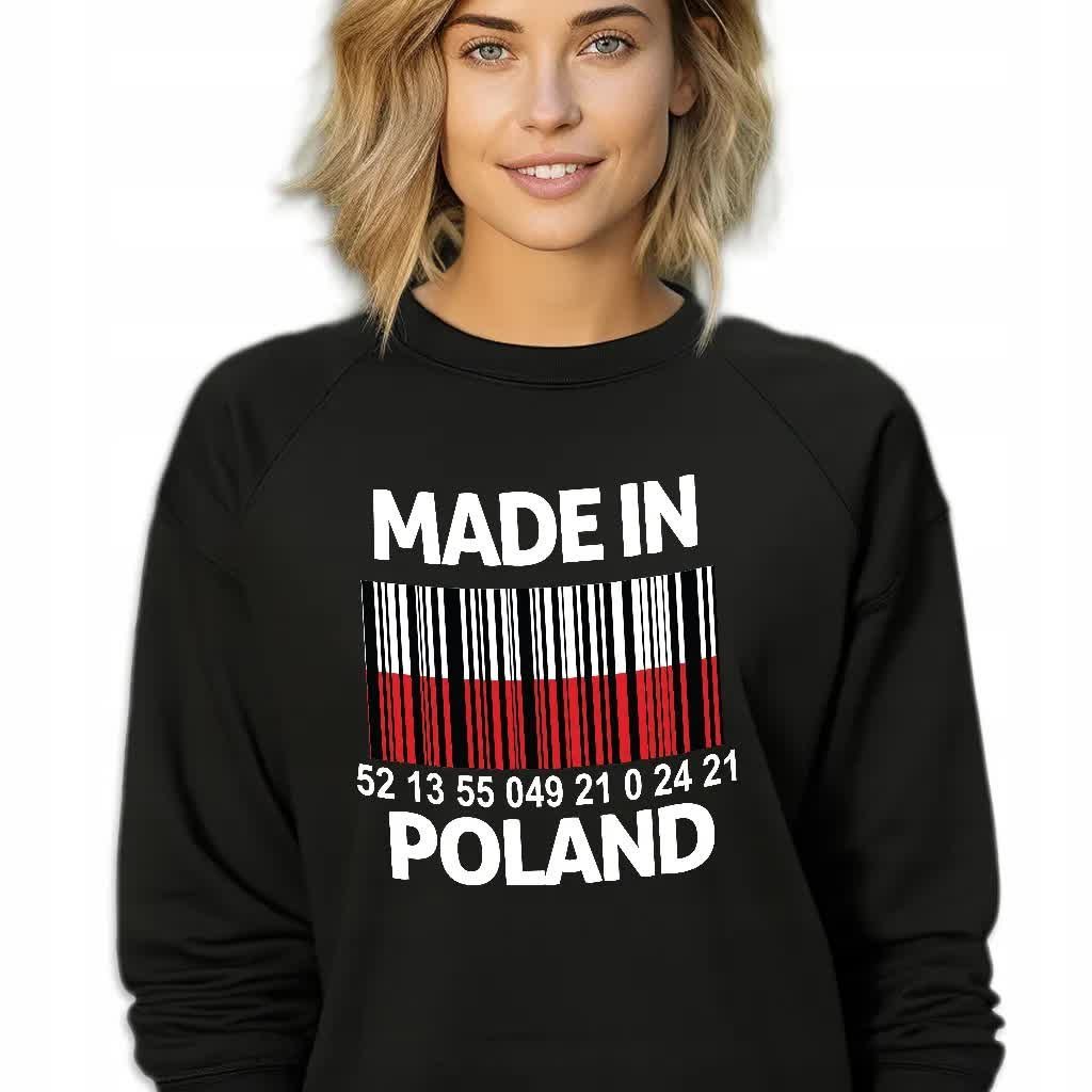 Bluza Dresowa Damska Czarna MADE IN POLAND Patriotyzm Ojczyzna Polska Wz XL