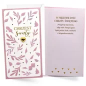 Kartki okolicznościowe i zaproszenia - Karnet Chrzest różowy - miniaturka - grafika 1
