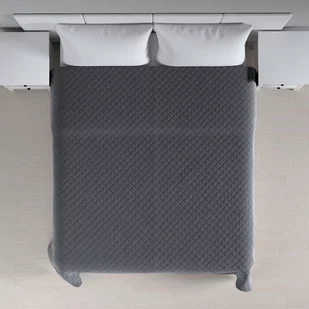 Dekoria Narzuta pikowana w romby grafitowy szary szer.260 × dł.210 cm Velvet 1235-704-12 - Narzuty - miniaturka - grafika 1