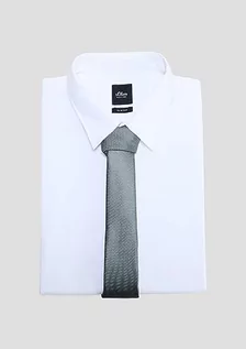 Krawaty i muchy męskie - s.Oliver Męski krawat z mieszanki jedwabiu, zielony, jeden rozmiar - grafika 1