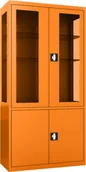 Meble i wyposażenie gabinetów medycznych - MDBW/2s.2011 szafa lekarska 2-skrzydłowa 2-komorowa pomarańczowa - miniaturka - grafika 1