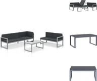 Sofy ogrodowe - vidaXL Sofa ogrodowa 3-cz. z poduszkami aluminiowa czarna - Zestawy mebli ogrodowych - miniaturka - grafika 1