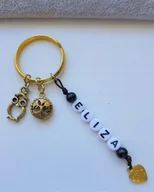 Breloki - Złoty Brelok Breloczek Do Kluczy Sowa Serce Imię - miniaturka - grafika 1