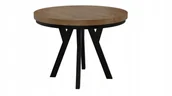Stoły - Stół Okrągły Rozkładany Metal Loft Salon Kuchnia Pokój 90cm+2x50cm - miniaturka - grafika 1