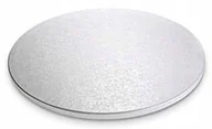 Dodatki do ciast w proszku - Podkład pod tort 36 cm gruby okrągły srebrny podkładka pod tort ciasto - miniaturka - grafika 1