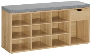 Duże siedzisko z szafką na buty i szulfadą dąb sonoma - Elian - Szafki na buty - miniaturka - grafika 1