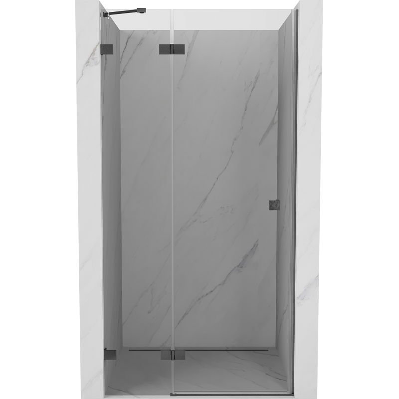 Mexen Lunar drzwi prysznicowe uchylne lewe 110 cm, transparent, gun gray szczotkowany - 834-110-000-66-00-L