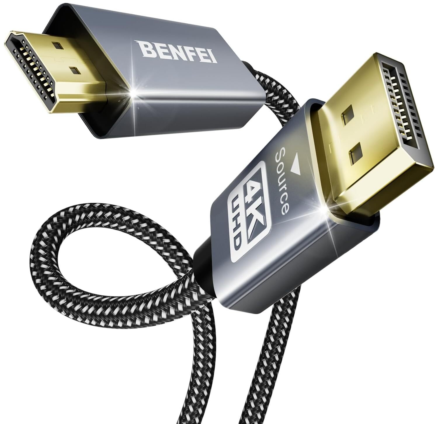 Kabel StarTech BENFEI KABEL 4K DISPLAYPORT 1.2 DO HDMI 1.4 JEDNOKIERUNKOWY 0,9 M SZARY