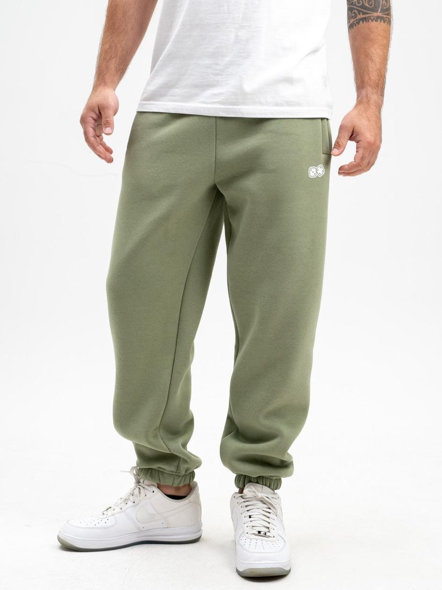 Spodnie Dresowe Męskie Oliwkowe / Białe Lucky Dice Small Dice XL