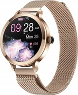Smartwatch - Veltori VT340-1 Złota Bransoleta + Różowy Pasek Silikonowy - miniaturka - grafika 1