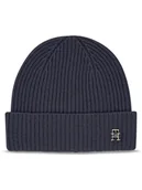 Czapki damskie - Tommy Hilfiger Czapka Cashmere Chic Beanie AW0AW15321 Granatowy - miniaturka - grafika 1